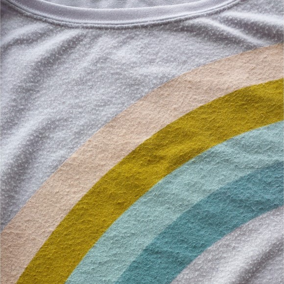 Wildfox Women slouchy Beach Long Sleeve Pullover Sweatshirt Muse Rainbow Medium - Picture 7 of 10